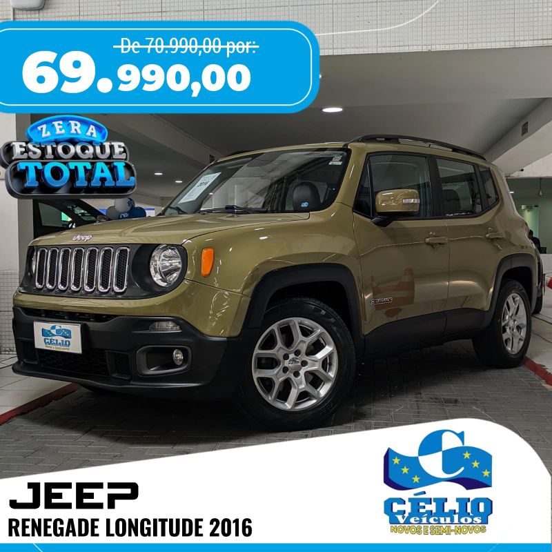 RENEGADE LONGITUDE AT  - 2016 - Verde [ R$ 69.990,00 ] AMPLIAR!