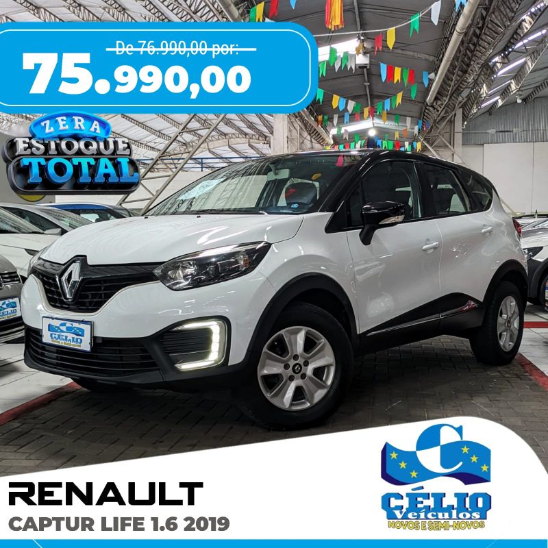 CAPTUR LIFE 1.6 A - 2019 - Branco [ R$ 75.990,00 ] AMPLIAR!